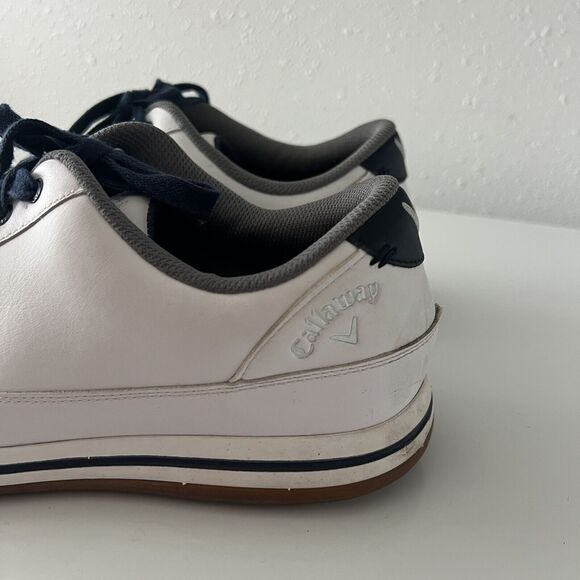 Callaway Size 9 White/Navy‎ Leather Spikeless Golf Shoes M336-01 - Picture 2 of 10